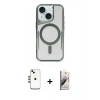 MARSİLYAN™- iPhone 14 Kılıf Yadigar Klasik Özel Seri - Siyah Bilvis 3D Mat Cam Ekran Koruyucu + Shine Kamera Lens - GD
