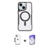 MARSİLYAN™- iPhone 14 Kılıf Yadigar Klasik Özel Seri - Siyah Bilvis 5in1 3D Magic Cam Ekran Koruyucu + Shine Kamera Lens - KI