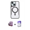 MARSİLYAN™- iPhone 14 Kılıf Yadigar Klasik Özel Seri - Siyah Bilvis 5in1 3D Magic Cam Ekran Koruyucu + Raze Metal Kamera Lens - KI