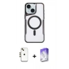 MARSİLYAN™- iPhone 14 Kılıf Yadigar Klasik Özel Seri - Siyah Bilvis 5in1 3D Magic Cam Ekran Koruyucu + Shine Kamera Lens - GD