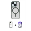 MARSİLYAN™- iPhone 14 Kılıf Yadigar Klasik Özel Seri - Siyah Bilvis 5in1 3D Magic Cam Ekran Koruyucu + Shine Kamera Lens - SH