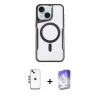 MARSİLYAN™- iPhone 14 Kılıf Yadigar Klasik Özel Seri - Siyah Bilvis 5in1 3D Magic Cam Ekran Koruyucu + Shine Kamera Lens - MI