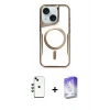 MARSİLYAN™- iPhone 14 Kılıf Yadigar Klasik Özel Seri - Siyah Bilvis 5in1 3D Magic Cam Ekran Koruyucu + Shine Kamera Lens - YL