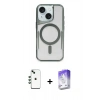 MARSİLYAN™- iPhone 14 Kılıf Yadigar Klasik Özel Seri - Siyah Bilvis 5in1 3D Magic Cam Ekran Koruyucu + Shine Kamera Lens - YL