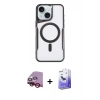 MARSİLYAN™- iPhone 14 Kılıf Yadigar Klasik Özel Seri - Siyah Bilvis 5in1 5D Magic Hayalet Cam Ekran Koruyucu + Raze Metal Kamera Lens - KI