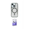 MARSİLYAN™- iPhone 14 Kılıf Yadigar Klasik Özel Seri - Siyah Bilvis 5in1 5D Magic Hayalet Cam Ekran Koruyucu