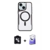 MARSİLYAN™- iPhone 14 Kılıf Yadigar Klasik Özel Seri - Siyah Bilvis 5in1 5D Magic Hayalet Cam Ekran Koruyucu + PVD Metal Kamera Lens - MI