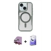 MARSİLYAN™- iPhone 14 Kılıf Yadigar Klasik Özel Seri - Siyah Bilvis 5in1 5D Magic Hayalet Cam Ekran Koruyucu + Raze Metal Kamera Lens - KI