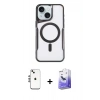 MARSİLYAN™- iPhone 14 Kılıf Yadigar Klasik Özel Seri - Siyah Bilvis 5in1 5D Magic Hayalet Cam Ekran Koruyucu + Shine Kamera Lens - GS