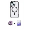 MARSİLYAN™- iPhone 14 Kılıf Yadigar Klasik Özel Seri - Siyah Bilvis 5in1 5D Magic Hayalet Cam Ekran Koruyucu + Raze Metal Kamera Lens - GS