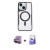MARSİLYAN™- iPhone 14 Kılıf Yadigar Klasik Özel Seri - Siyah Bilvis 5in1 5D Magic Hayalet Cam Ekran Koruyucu + Raze Metal Kamera Lens - SH