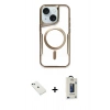 MARSİLYAN™- iPhone 14 Kılıf Yadigar Klasik Özel Seri - Siyah Bilvis Hayalet Cam Ekran Koruyucu + Diamond Kamera Lens - YL