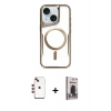 MARSİLYAN™- iPhone 14 Kılıf Yadigar Klasik Özel Seri - Siyah Bilvis Hayalet Cam Ekran Koruyucu + Shine Kamera Lens - KI