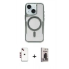 MARSİLYAN™- iPhone 14 Kılıf Yadigar Klasik Özel Seri - Siyah Bilvis Hayalet Cam Ekran Koruyucu + Shine Kamera Lens - KI