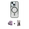 MARSİLYAN™- iPhone 14 Kılıf Yadigar Klasik Özel Seri - Siyah Bilvis Hayalet Cam Ekran Koruyucu + Raze Metal Kamera Lens - MR