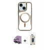 MARSİLYAN™- iPhone 14 Kılıf Yadigar Klasik Özel Seri - Siyah Bilvis Hayalet Cam Ekran Koruyucu + Raze Metal Kamera Lens - SH