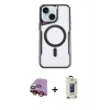 MARSİLYAN™- iPhone 14 Kılıf Yadigar Klasik Özel Seri - Siyah Bilvis Hayalet Cam Ekran Koruyucu + Raze Metal Kamera Lens - KI