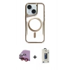 MARSİLYAN™- iPhone 14 Kılıf Yadigar Klasik Özel Seri - Siyah Bilvis Hayalet Cam Ekran Koruyucu + Raze Metal Kamera Lens - KI