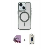 MARSİLYAN™- iPhone 14 Kılıf Yadigar Klasik Özel Seri - Siyah Bilvis Hayalet Cam Ekran Koruyucu + Raze Metal Kamera Lens - KI