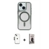MARSİLYAN™- iPhone 14 Kılıf Yadigar Klasik Özel Seri - Siyah Bilvis Hayalet Cam Ekran Koruyucu + Shine Kamera Lens - SH