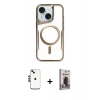 MARSİLYAN™- iPhone 14 Kılıf Yadigar Klasik Özel Seri - Siyah Bilvis Hayalet Cam Ekran Koruyucu + Shine Kamera Lens - SH