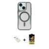 MARSİLYAN™- iPhone 14 Kılıf Yadigar Klasik Özel Seri - Siyah Buffer Cam Ekran Koruyucu + Diamond Kamera Lens - YL