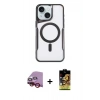 MARSİLYAN™- iPhone 14 Kılıf Yadigar Klasik Özel Seri - Siyah Buffer Cam Ekran Koruyucu + Raze Metal Kamera Lens - KI