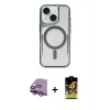 MARSİLYAN™- iPhone 14 Kılıf Yadigar Klasik Özel Seri - Siyah Buffer Cam Ekran Koruyucu + Raze Metal Kamera Lens - GS