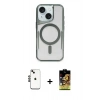 MARSİLYAN™- iPhone 14 Kılıf Yadigar Klasik Özel Seri - Siyah Buffer Cam Ekran Koruyucu + Shine Kamera Lens - SH