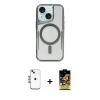 MARSİLYAN™- iPhone 14 Kılıf Yadigar Klasik Özel Seri - Siyah Buffer Cam Ekran Koruyucu + Shine Kamera Lens - MI