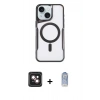 MARSİLYAN™- iPhone 14 Kılıf Yadigar Klasik Özel Seri - Siyah Joko Magic 5D Cam + PVD Metal Kamera Lens - PE