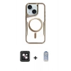 MARSİLYAN™- iPhone 14 Kılıf Yadigar Klasik Özel Seri - Siyah Joko Magic 5D Cam + PVD Metal Kamera Lens - PE