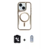 MARSİLYAN™- iPhone 14 Kılıf Yadigar Klasik Özel Seri - Siyah Joko Magic 5D Cam + PVD Metal Kamera Lens - MI