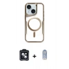MARSİLYAN™- iPhone 14 Kılıf Yadigar Klasik Özel Seri - Siyah Joko Magic 5D Cam + PVD Metal Kamera Lens - SH