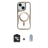 MARSİLYAN™- iPhone 14 Kılıf Yadigar Klasik Özel Seri - Siyah Joko Magic 5D Cam + PVD Metal Kamera Lens - YL