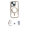 MARSİLYAN™- iPhone 14 Kılıf Yadigar Klasik Özel Seri - Siyah Joko Magic 5D Cam + Shine Kamera Lens - KI