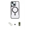 MARSİLYAN™- iPhone 14 Kılıf Yadigar Klasik Özel Seri - Siyah Joko Magic 5D Hayalet Cam + Diamond Kamera Lens - YL