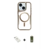 MARSİLYAN™- iPhone 14 Kılıf Yadigar Klasik Özel Seri - Siyah Joko Magic 5D Hayalet Cam + Diamond Kamera Lens - SABE