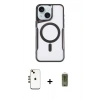 MARSİLYAN™- iPhone 14 Kılıf Yadigar Klasik Özel Seri - Siyah Joko Magic 5D Hayalet Cam + Shine Kamera Lens - GD