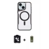 MARSİLYAN™- iPhone 14 Kılıf Yadigar Klasik Özel Seri - Siyah Joko Magic 5D Hayalet Cam + PVD Metal Kamera Lens - MI