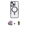 MARSİLYAN™- iPhone 14 Kılıf Yadigar Klasik Özel Seri - Siyah Joko Magic 5D Hayalet Cam + Raze Metal Kamera Lens - MR