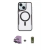 MARSİLYAN™- iPhone 14 Kılıf Yadigar Klasik Özel Seri - Siyah Joko Magic 5D Hayalet Cam + Raze Metal Kamera Lens - GS
