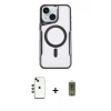 MARSİLYAN™- iPhone 14 Kılıf Yadigar Klasik Özel Seri - Siyah Joko Magic 5D Hayalet Cam + Shine Kamera Lens - YL