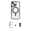 MARSİLYAN™- iPhone 14 Kılıf Yadigar Klasik Özel Seri - Siyah Joko Magic 5D Hayalet Cam + Shine Kamera Lens - KI