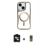 MARSİLYAN™- iPhone 14 Kılıf Yadigar Klasik Özel Seri - Siyah Joko Magic 5D Hayalet Cam + PVD Metal Kamera Lens - TU