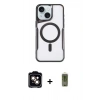 MARSİLYAN™- iPhone 14 Kılıf Yadigar Klasik Özel Seri - Siyah Joko Magic 5D Hayalet Cam + PVD Metal Kamera Lens - TU