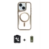 MARSİLYAN™- iPhone 14 Kılıf Yadigar Klasik Özel Seri - Siyah Joko Magic 5D Hayalet Cam + PVD Metal Kamera Lens - YL