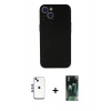 MARSİLYAN™- iPhone 14 Kılıf Yadigar Yansıma Serisi - Şeffaf 360 Full Body Arka Koruyucu + Shine Kamera Lens - MI