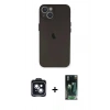 MARSİLYAN™- iPhone 14 Kılıf Yadigar Yansıma Serisi - Şeffaf 360 Full Body Arka Koruyucu + PVD Metal Kamera Lens - SH