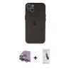 MARSİLYAN™- iPhone 14 Kılıf Yadigar Yansıma Serisi - Şeffaf Pasifik Cam Ekran Koruyucu + Raze Metal Kamera Lens - GS